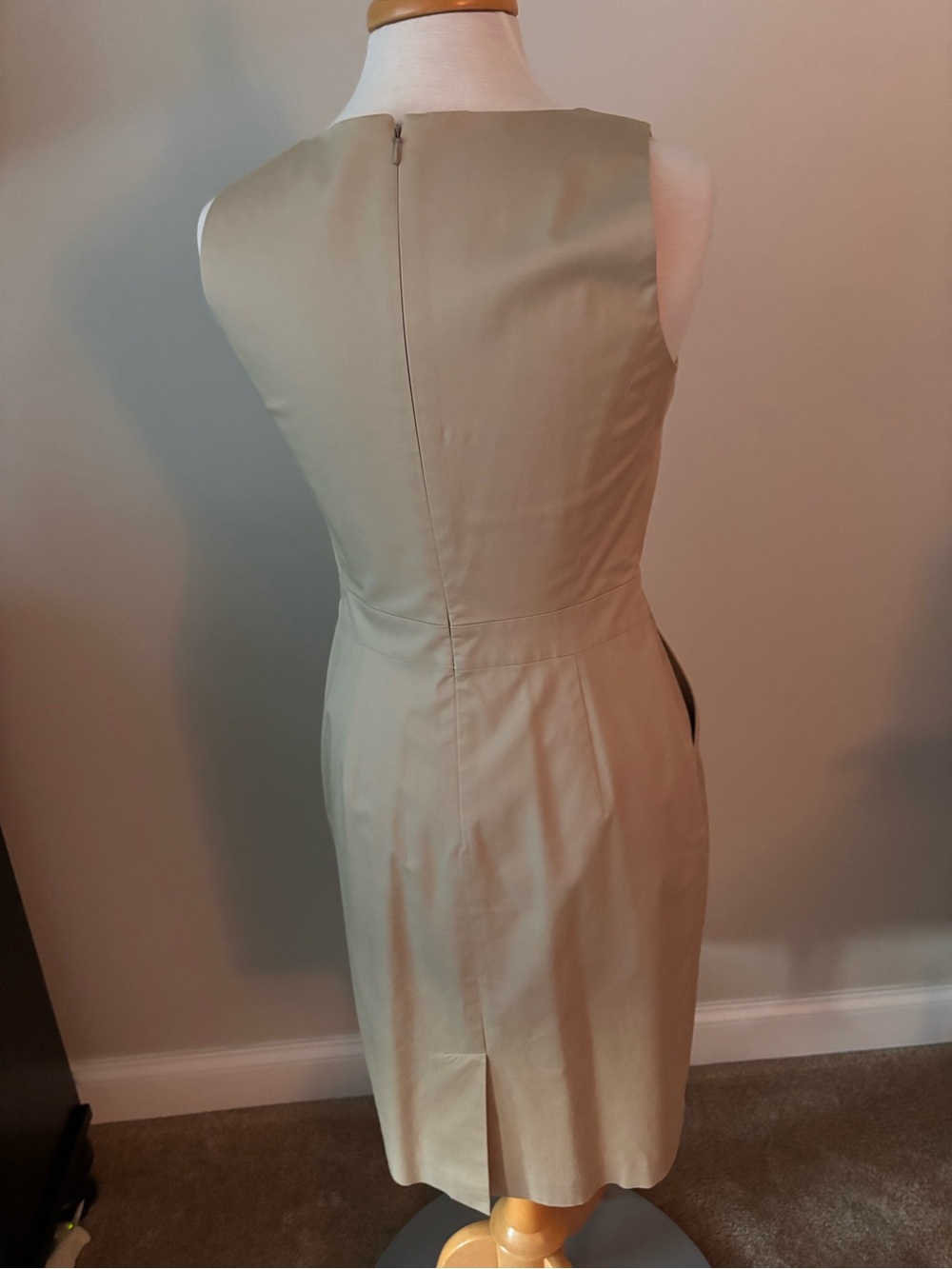 Banana Republic Beige Sleeveless Midi Sheath Dress